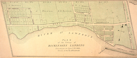 Map of Dickinson's Landing Town