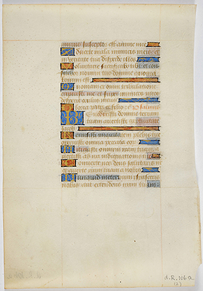 MS 106. Deux feuillets d’un livre d’Heures manuscrit. France, vers 1475-1490