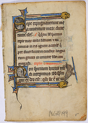 MS 199. Leaf from a Breviary. Flemish, c. 1300