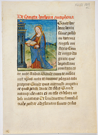 MS 149. Deux feuillets d’un livre d’Heures manuscrit. Paris, vers 1475-1485