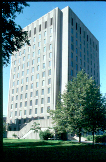 Burnside Hall, named after the original home of James McGill, was built in 1970, by Marshall, Merrett, and Assoc., to meet the growing need for space in the Faculty of Science. This thirteen-storey structure was constructed of precast concrete slabs, with fixed, glazed windows, attached to a frame of reinforced concrete frame. Burnside is surrounded on three sides by other campus buildings: to the north is the Macdonald-Stewart Library (once the Macdonald Physics Building), to the northeast is the Pulp and Paper Research Institute, to the east and south is the Otto Maass Chemistry Building. An underground tunnel system connects all of these edifices to the rest of the science and engineering complex. All of the large classrooms are located in the basement underneath Burnside's concrete terrace. There are many entrances to this area to facilitate traffic between classes and to minimize congestion in the tower itself. The first floor of Burnside is used as a lobby, the second was given to the Computing Centre, and the rest, serving the needs of the Departments of Mathematics, Geography and Atmospheric and Oceanic Sciences, contain offices, small classrooms, the Edward Rosenthal Library of Mathematics and Statistics, and the Walter Hitschfeld Environmental Earth Sciences Library.

Although this building has no ornament other than its pattern of fenestration, its outer shell is thought to blend well with the colour and texture of other campus structures. It is expected to serve McGill well into the future and to this end can be expanded by an additional five storeys.