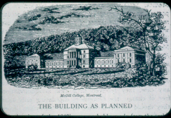 Drawing of Arts Building as planned