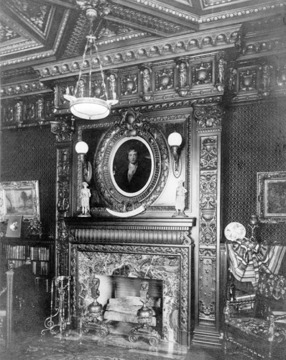 Library fireplace