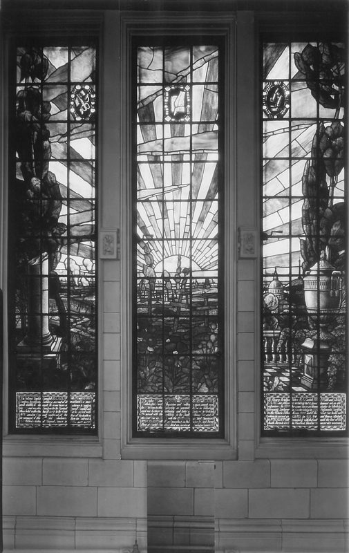 Stained-glass window in Strathcona Medical Building