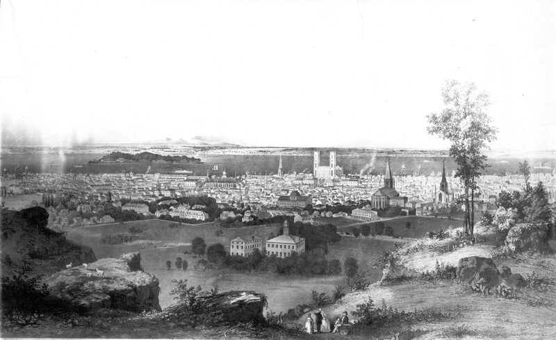 Montreal from Mount Royal before 1860