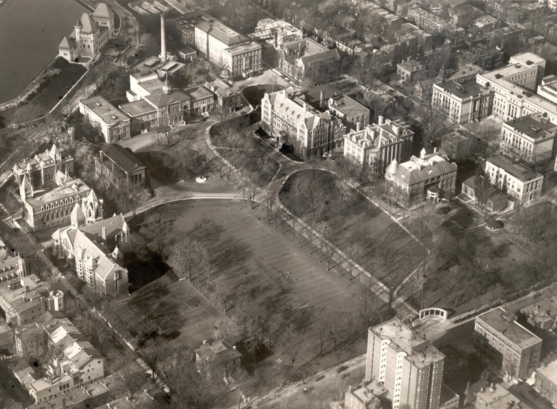 Aerial of campus including Pulp and Paper Institute (1930)