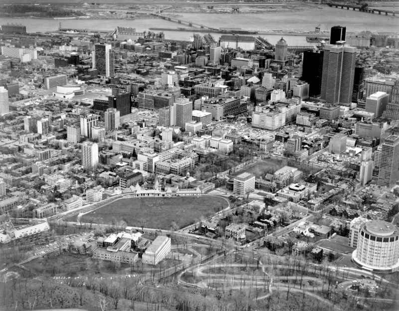 Campus and McIntyre Medical Sciences Building from Mount Royal (1960s)