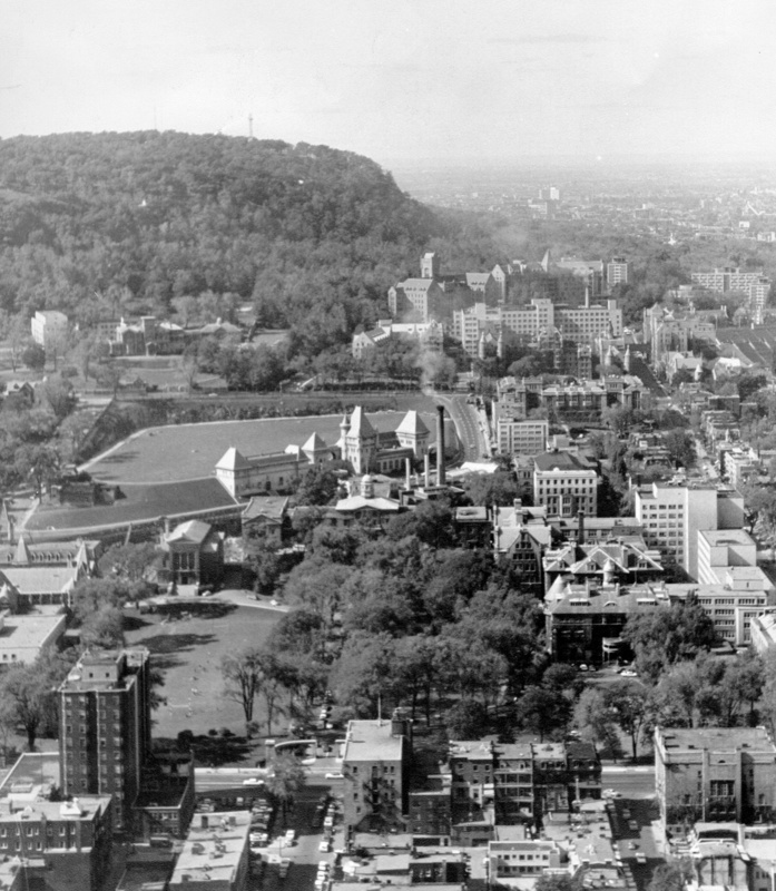 Aerial view from campus looking north (1963)