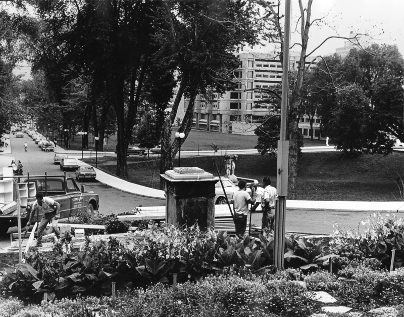 McGill's tomb looking toward McLennan Library (1971)