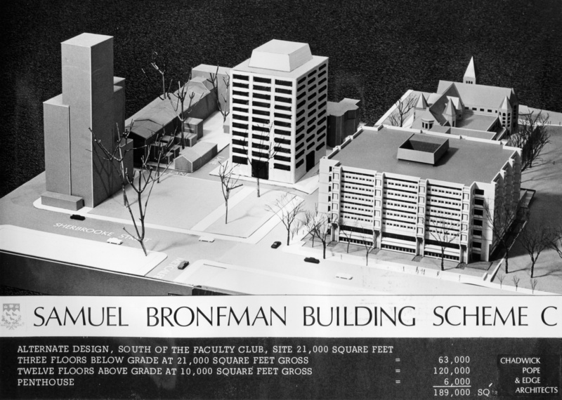 Proposal for Samuel Bronfman Building on McTavish Street site (1971)