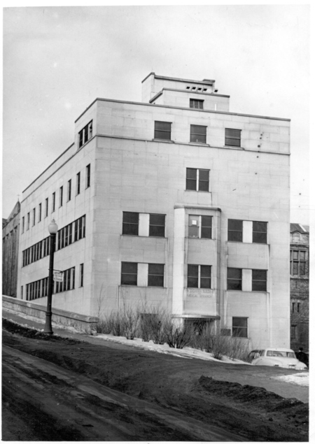 The Donner Building, named after its patron, W.H. Donner, was built in 1947 by the firm of Lake, Little, and Mace. At this time, the Faculty of Medicine was in need of more space and more modern facilities; the Donner Building provided both. This five storey concrete structure is located on Dr. Penfield Avenue, just south of the Strathcona Anatomy and Dentistry Building. It is a purely functional building and serves its purpose well by providing more lab space for the faculty. In 1965, the McIntyre Medical Sciences Building was constructed on Pine Avenue and the Donner Building was given to the Faculty of Dentistry, which still uses it today.