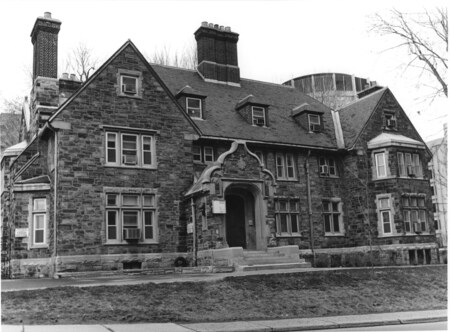 The Martlet House, home of the Department of Development and Alumni Relations and McGill Graduates' Society, was once located on University Street, but, in 1971, it moved to Mountain Street. This new address was originally built in 1925 by Robert Findlay for Alice Hallward. The stone house features high pitched roofs on the exterior and elegant wood details on the interior. When the Graduates' Society began its occupancy, the interior was renovated to some degree, but many of the finely crafted details were left untouched.
