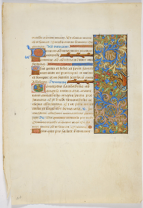 MS 107. Feuillet d’un livre d’Heures manuscrit. Paris, c. 1490-1500