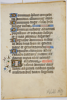 MS 193. Deux feuillets d’un livre d’Heures manuscrit. France ou Flandres, vers 1420-1450