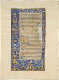 MS 110. Feuillet d’un livre d’Heures manuscrit. France, vers 1510-1520