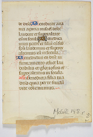 MS 198. Feuillet d’un livre d’Heures manuscrit. Pays-Bas méridionaux, vers 1420-1430
