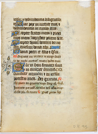 MS 95. L’Adoration des Mages. Feuillet d’un livre d’Heures manuscrit. France, vers 1430-1440