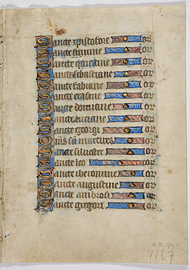 MS 99. Bifeuillet d’un livre d’Heures manuscrit. Flandres, vers 1420-1430